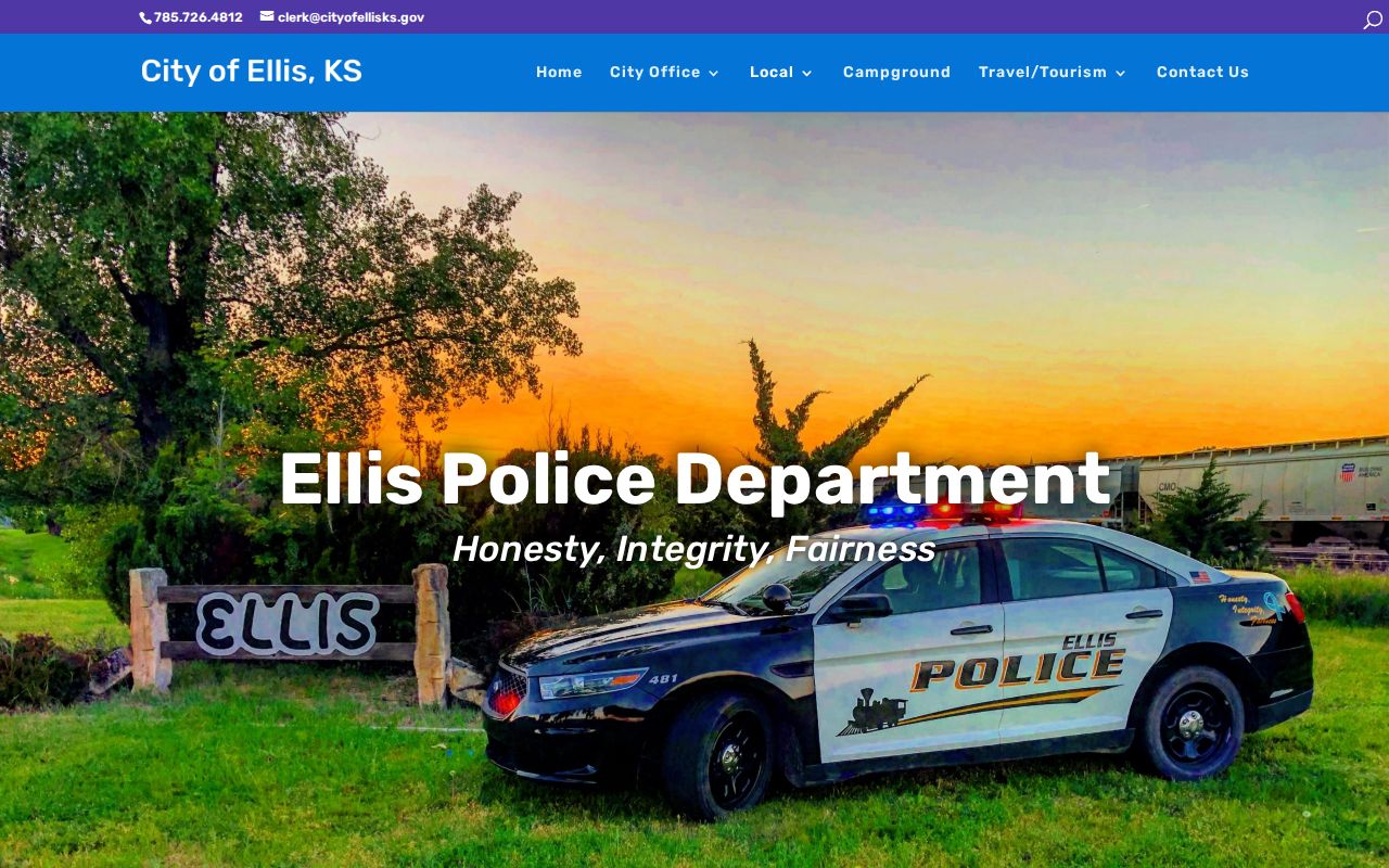 Ellis Police Department arrest records contact page in Ellis County