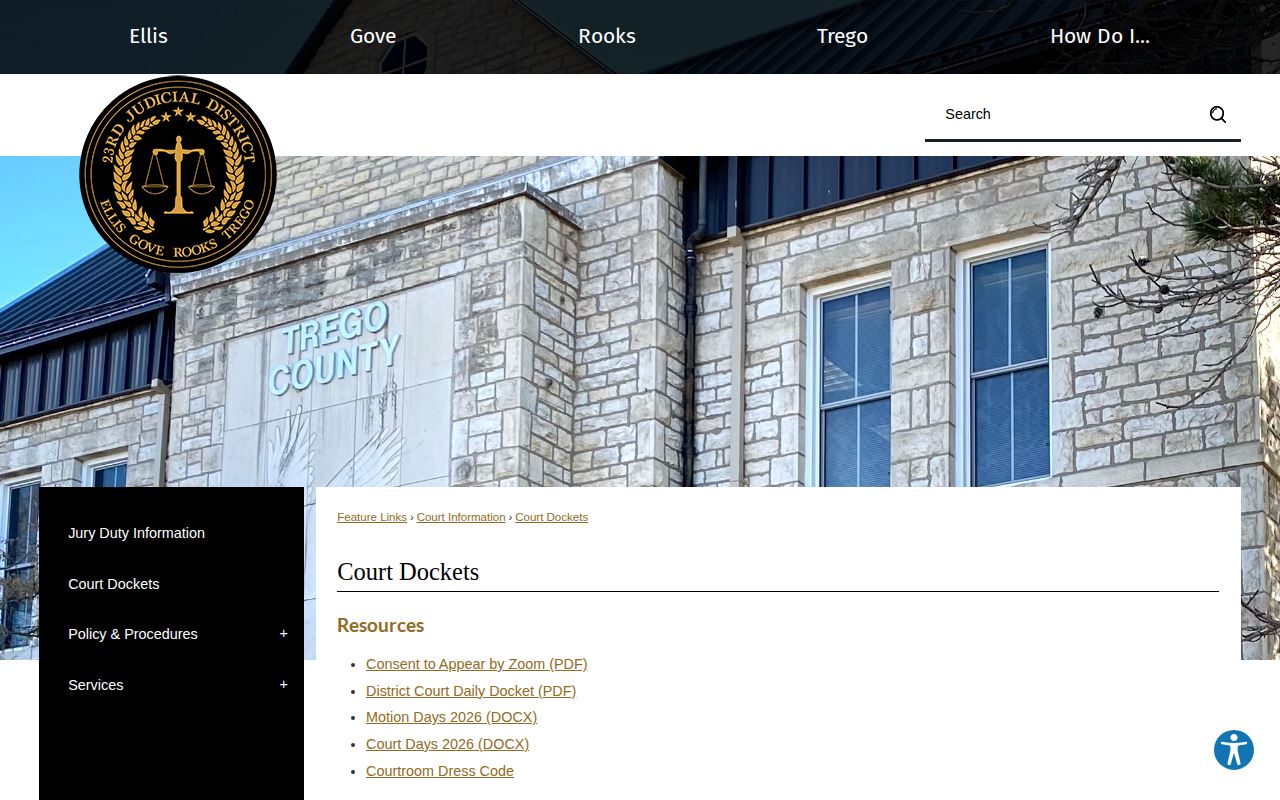 Ellis County jail roster and booking docket source