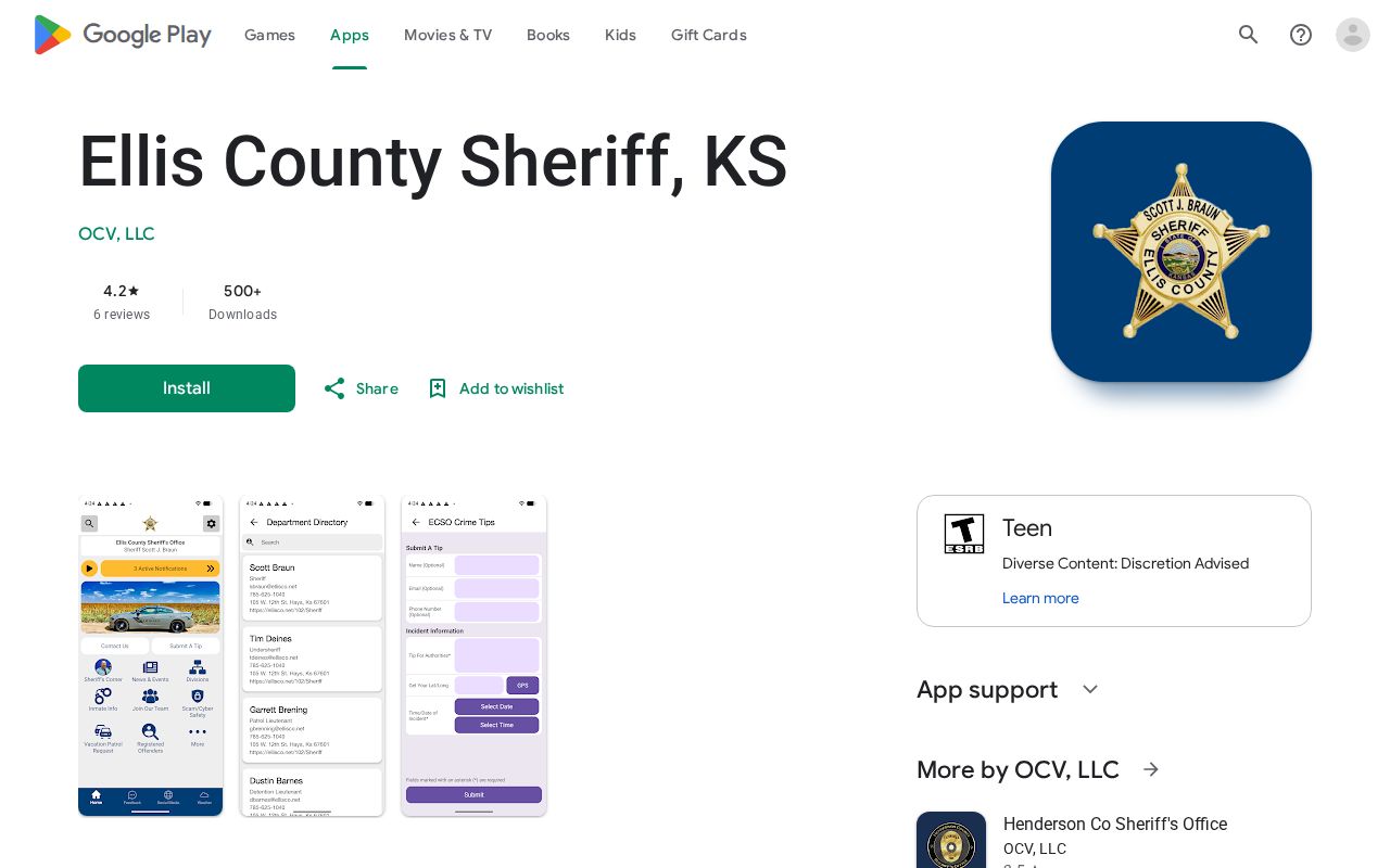 Ellis County Sheriff alert app without mugshot search