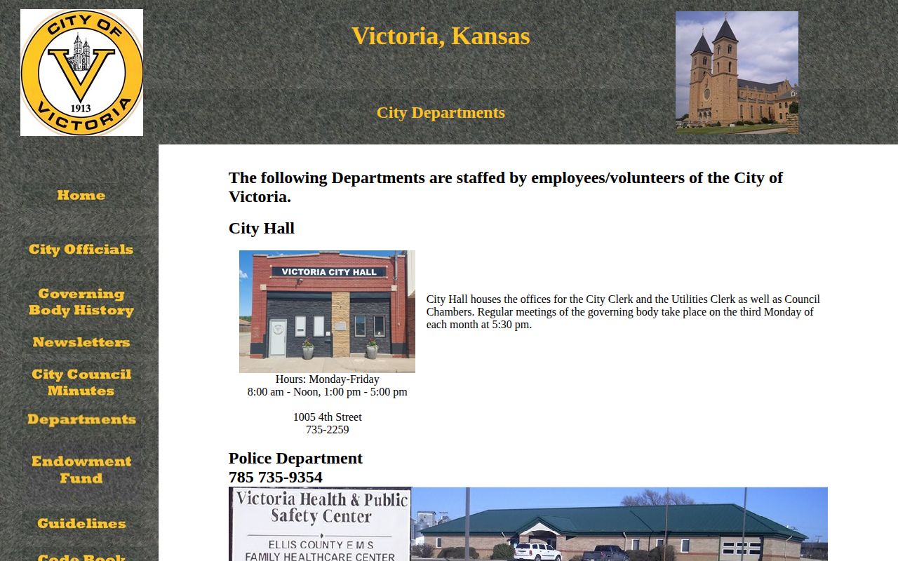 Victoria Kansas police records source
